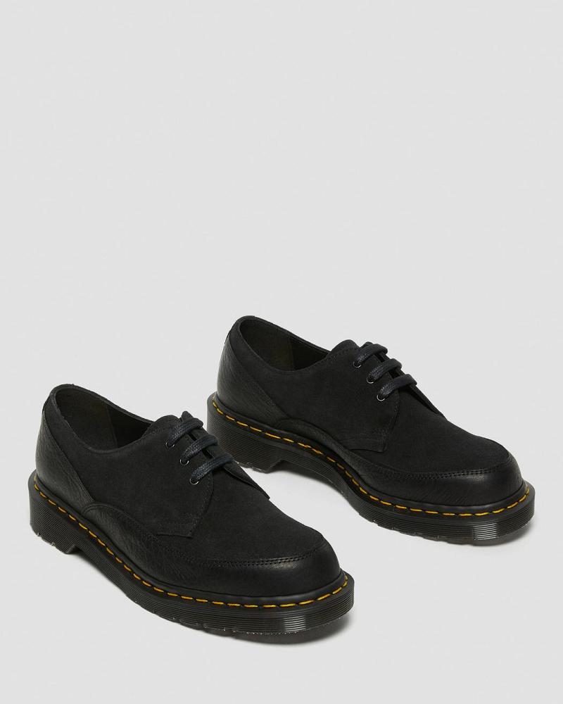 Black Men's Dr Martens 1461 Guard Made in England Leather Lace Up Shoes | CA 579YXF